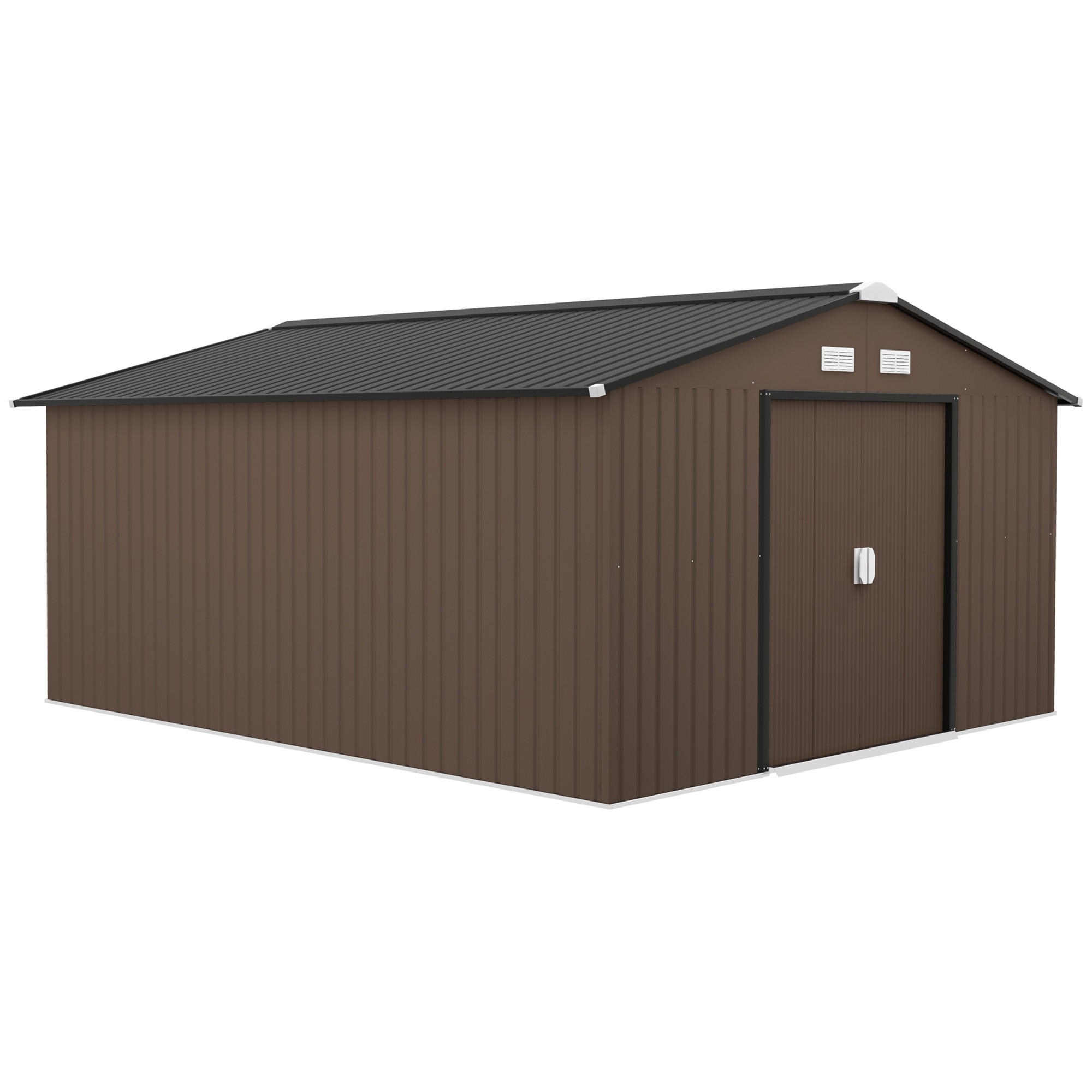 GARTENHAUS Braun 386.0/340.0/200.0cm - Braun, Metall (340/200/386cm)