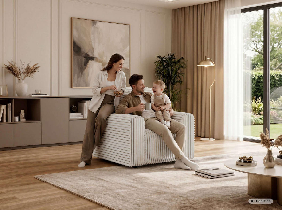 SESSEL NESSARO - Braun Cord - Schwarz/Braun, Kunststoff/Textil (96/94/90cm) - MKS