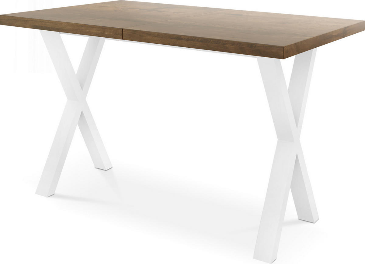 ESSTISCH Luiza rechteckig ausziehbar, Lefkas Eiche 120-220/80/76 cm - Alteiche/Weiß, Holzwerkstoff/Metall (120/80/76cm) - WFL GROUP