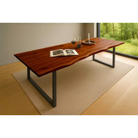 ESSTISCH MAX - Nussbaumfarben/Schwarz, Holz/Metall (100/240/77cm) - SAM