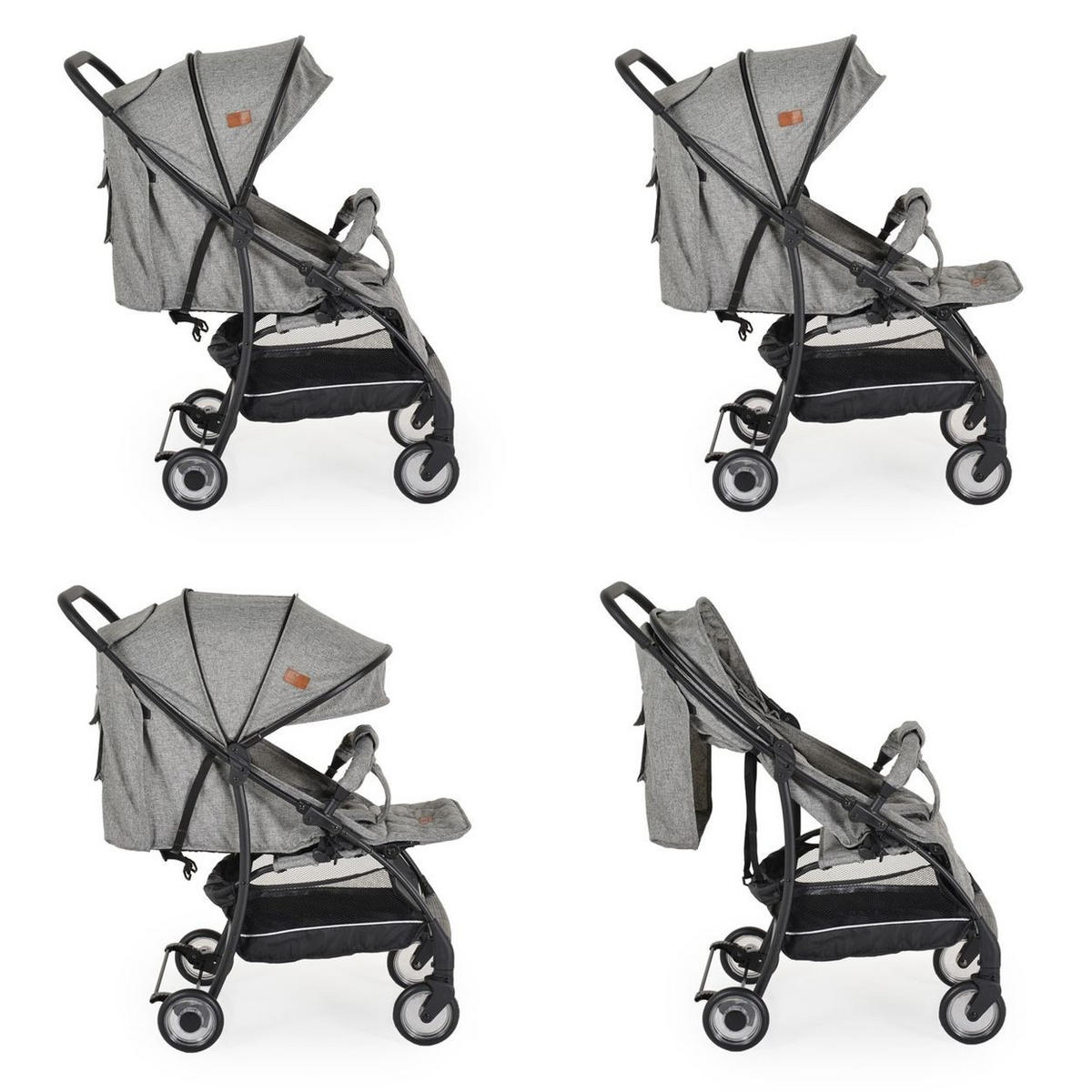 KINDERWAGEN London hellgrau Buggy, Aluminiumrahmen, verstellbare Rückenlehne - Grau, Metall (80/48/95cm) - Cangaroo