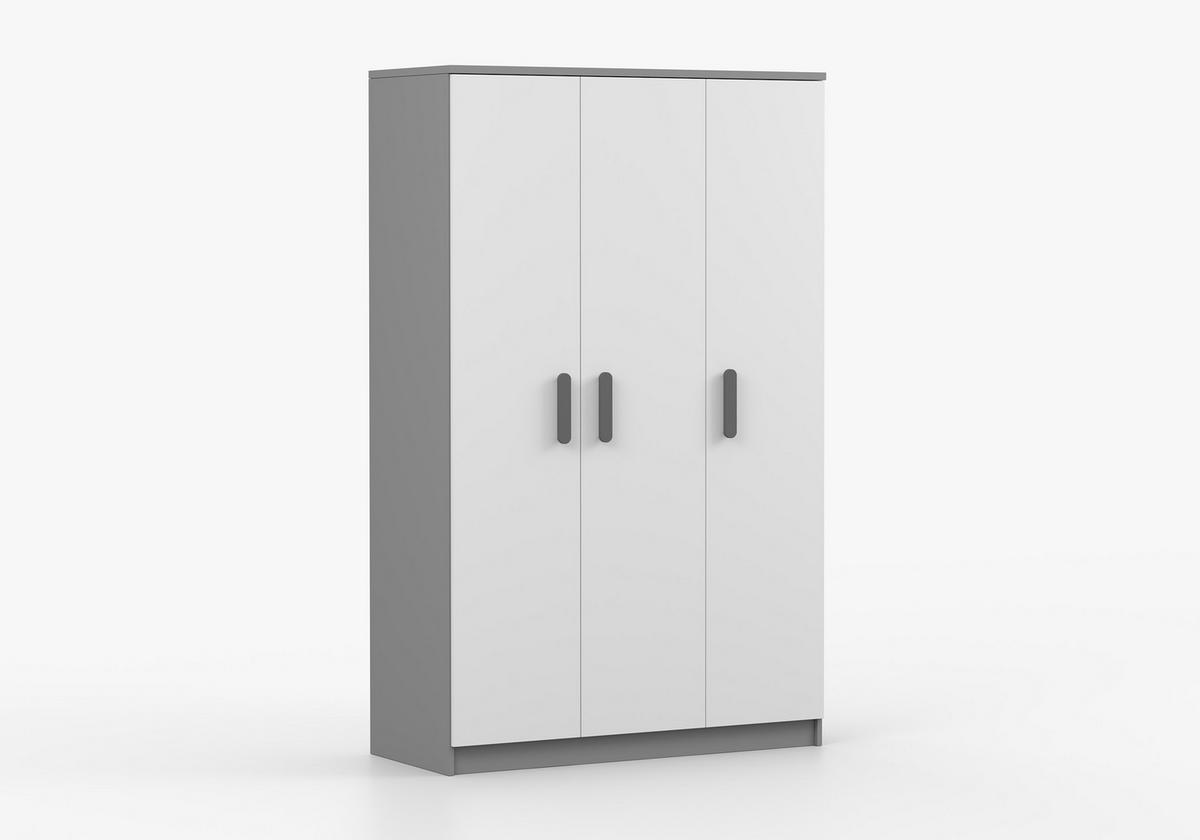 JUGENDZIMMER Elora in Grau und Weiß – 6-teiliges Set – Grifffarbe Grau - Grau, Holzwerkstoff (80/200/120cm)