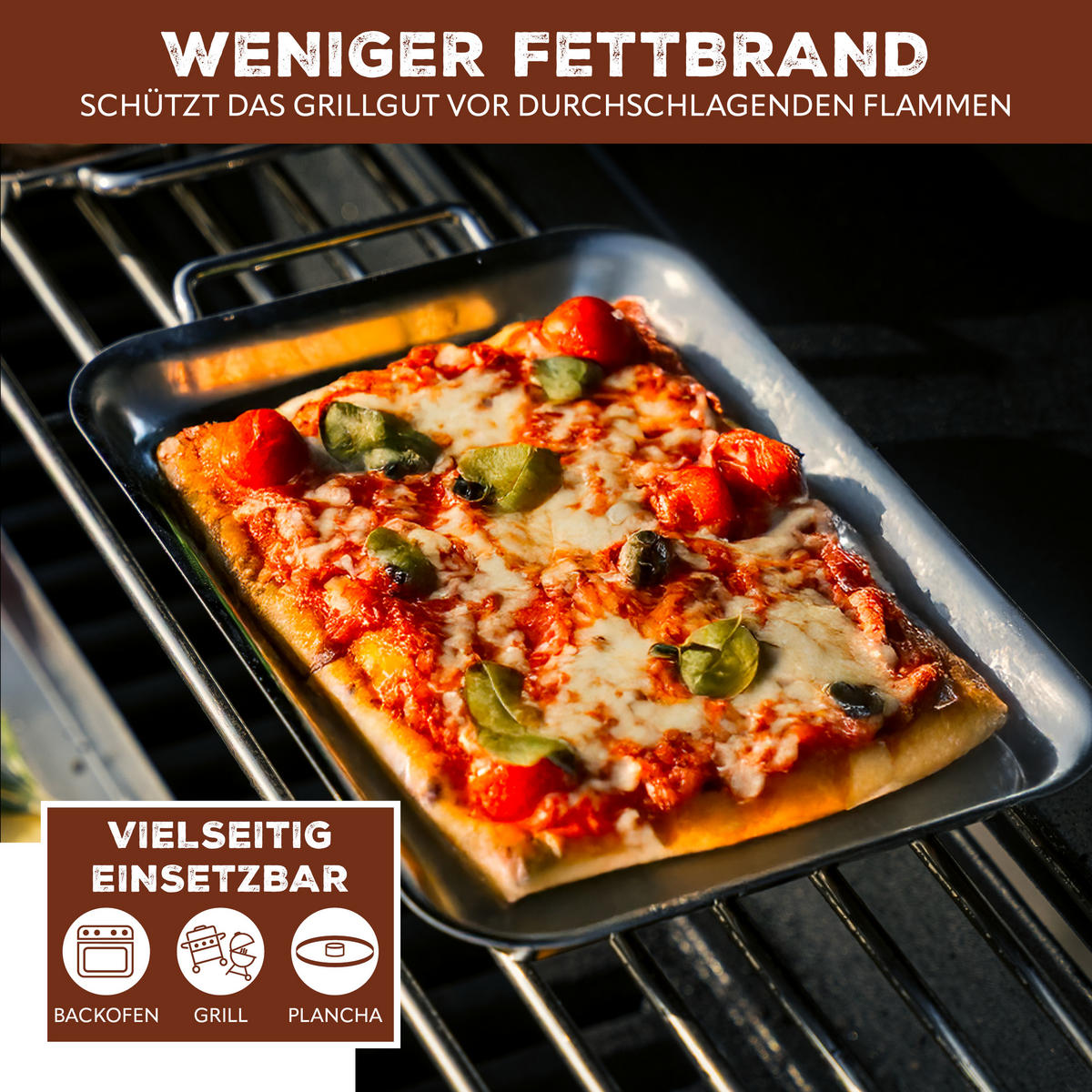 GRILLPFANNE 4er-Set, Edelstahl - Edelstahlfarben, Metall (13/2.5/20cm) - bremermann