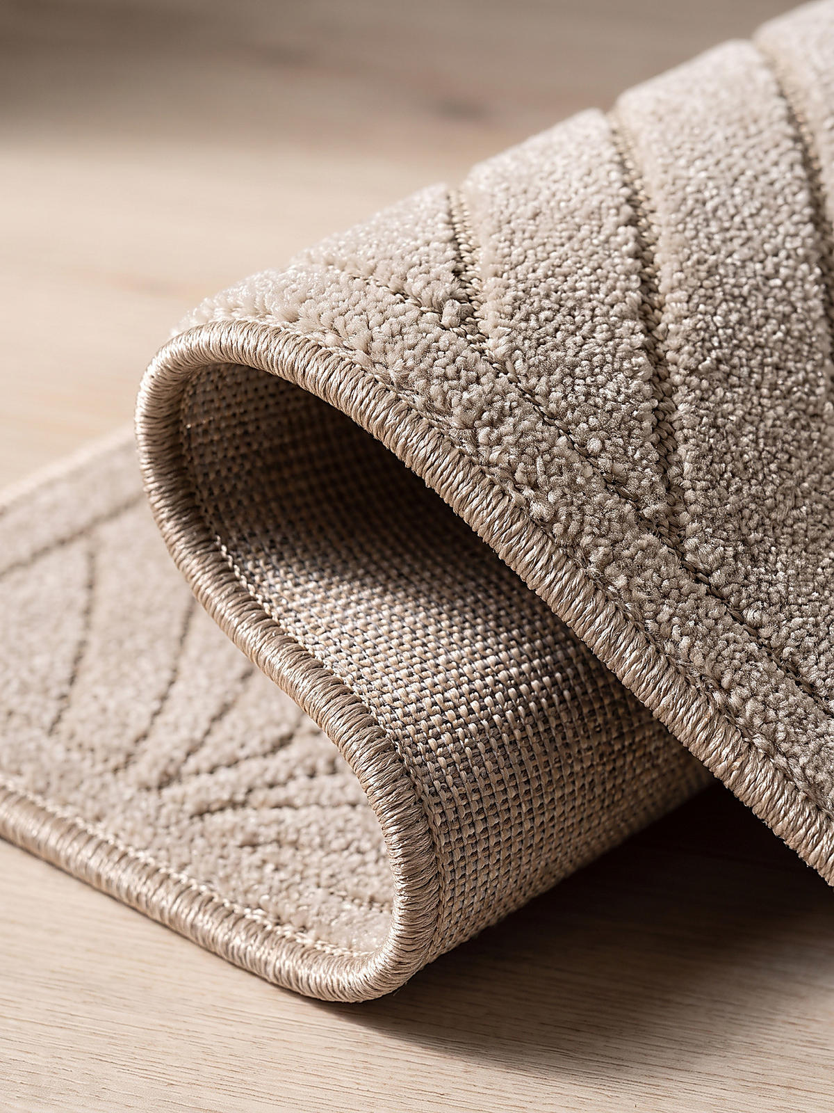 LÄUFER Outdoor, Fußbodenheizung-geeignet, mit Blattmotiv, aus Polypropylen, ENGADIN in Beige, 80 x 150 cm - Beige, Textil (80/150cm) - KADIMA DESIGN