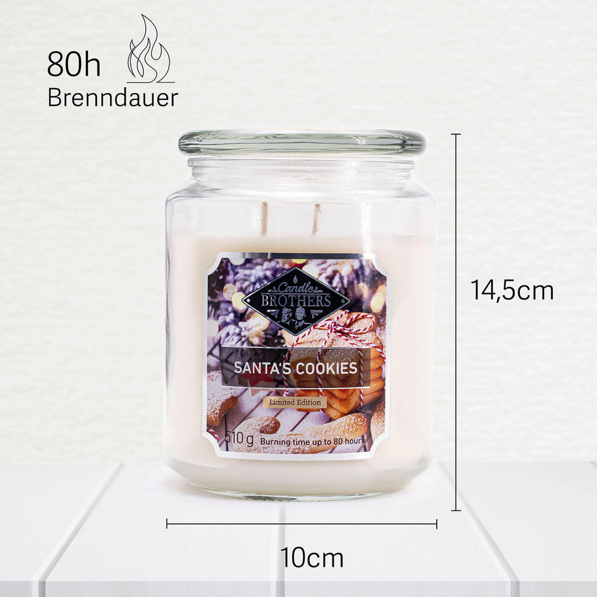 DUFTKERZE CandleBrothers - Creme, Glas/Naturmaterialen (13cm)