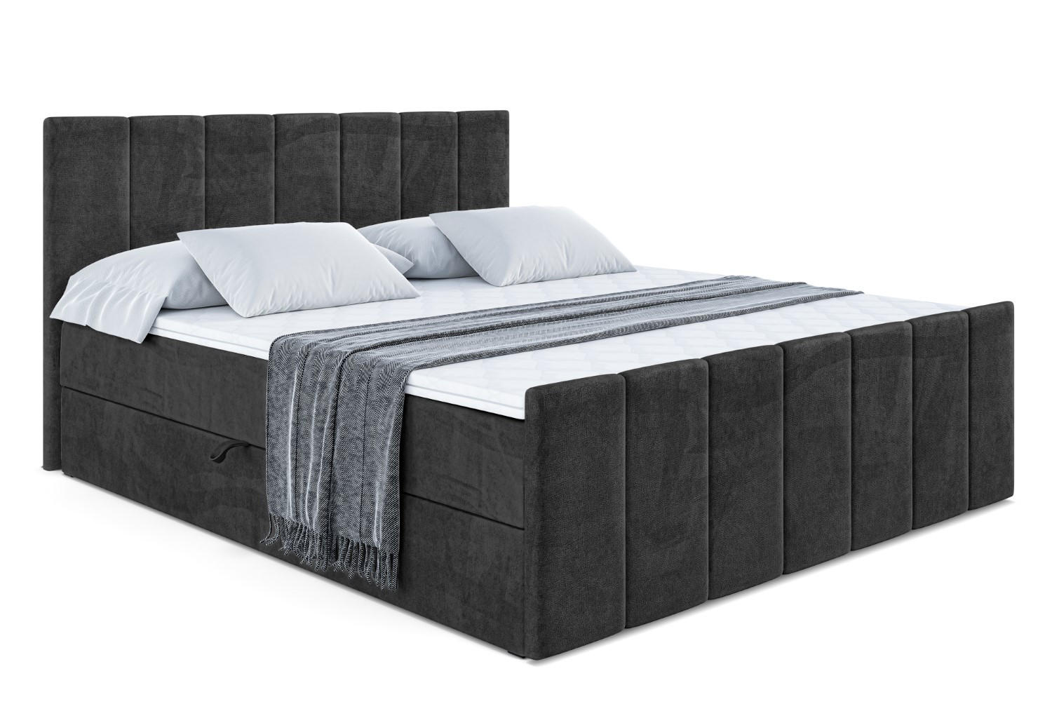 BOXBETT MOETI-Z - 180x200 cm - H4 - Schwarz - Schwarz, Holzwerkstoff (180/200cm) - ALTDECOR
