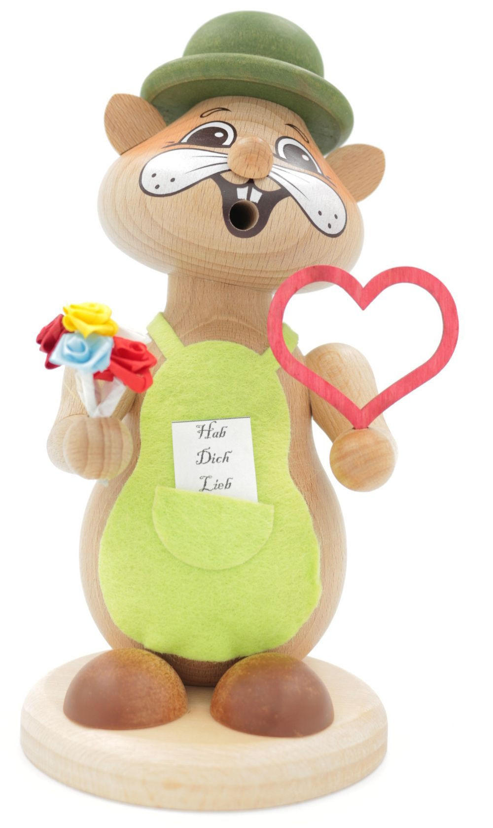 RAUCHFIGUR Hamster Romantiker 18 cm - Multicolor, Holz (12/18/0.1cm)
