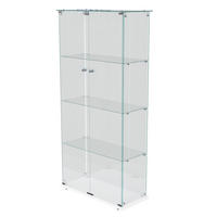 GLASVITRINE 78x35x163 cm 2 Türen 4 Einlegeböden LED weiß - Weiß, Holz (78.5/163/35cm) - Fortuna Lai