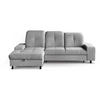 ECKSCHLAFSOFA Leon L Grau - Schwarz/Grau, Kunststoff/Textil (255/120cm) - Beautysofa