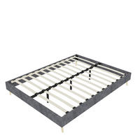 POLSTERBETT 160/200 cm DE-35436 mit Samtbezug Grau - Grau, Metall (160/200cm) - ComfortXL