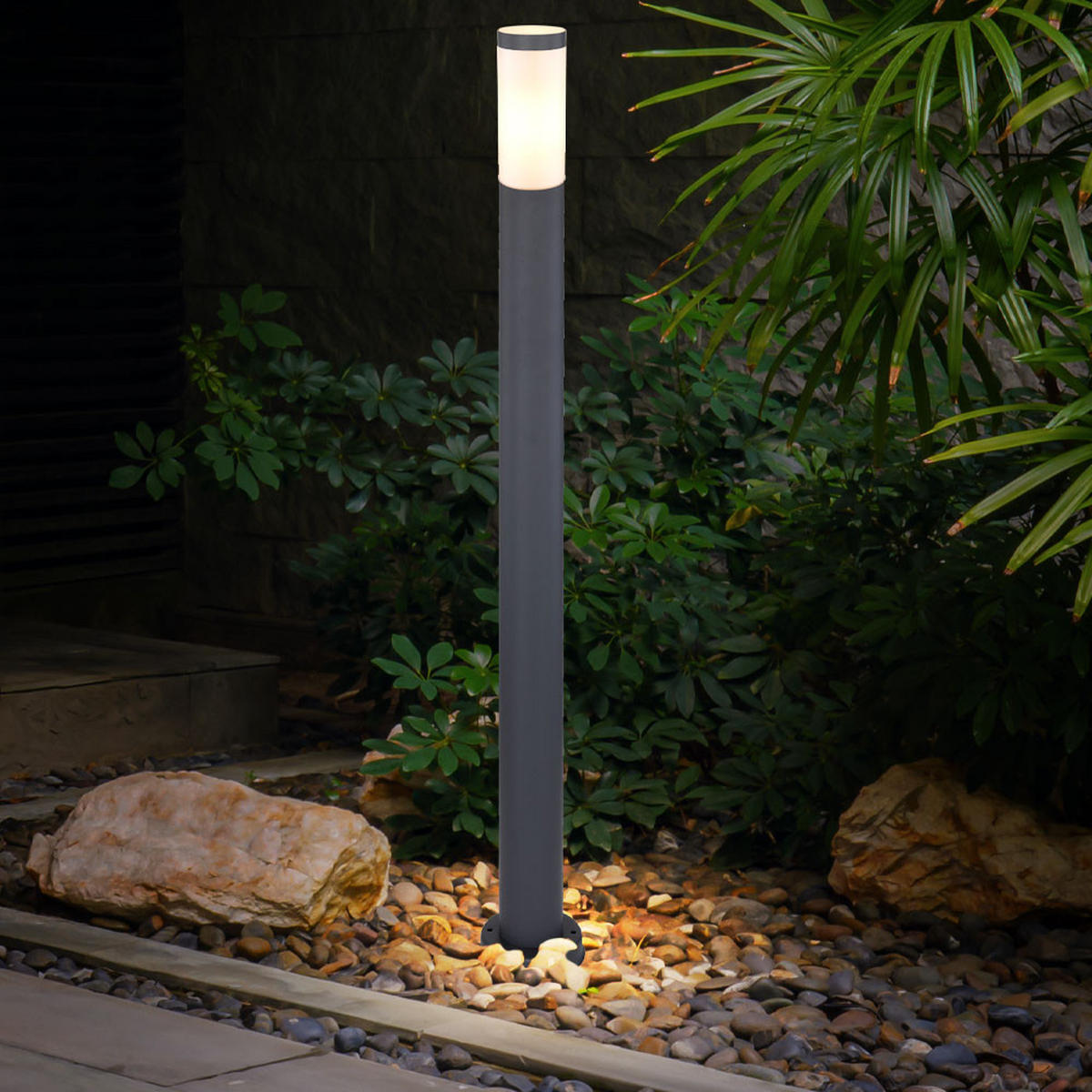 LED WEGELEUCHTE Edelstahl Anthrazit - Anthrazit, Kunststoff (12.7/11/110cm) - Globo Lighting