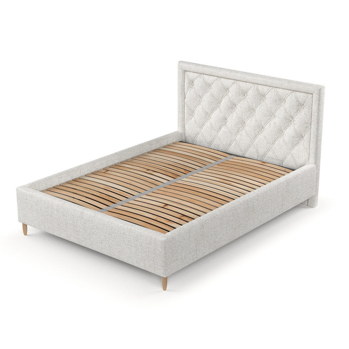 POLSTERBETT Lido 140/200 cm Creme im Neve Stoff - Creme/Naturfarben, Holz/Holzwerkstoff (140/200cm) - AltaBeds