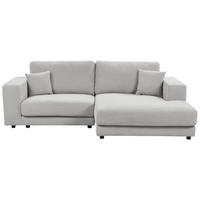 3-SITZER-ECKSOFA hellgrau rechtsseitig Lofoten - Schwarz/Grau, Textil (250/190cm) - Beliani