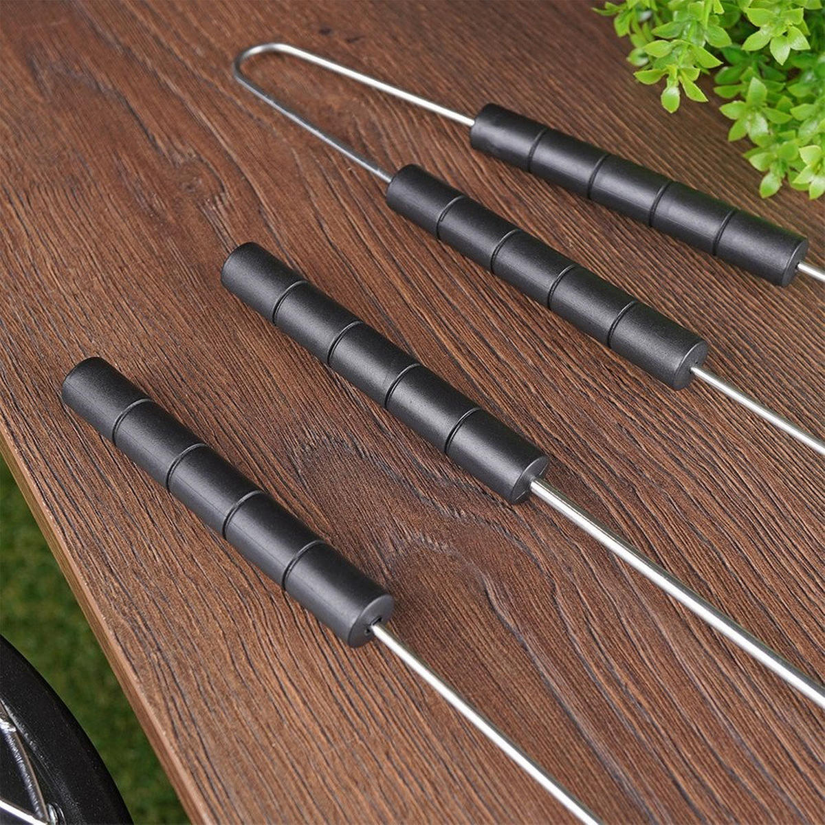 GRILLBESTECK-SET Metall/Kunststoff 3-teilig Silberfarben - Silberfarben, Metall (38cm) - BBQ Collection