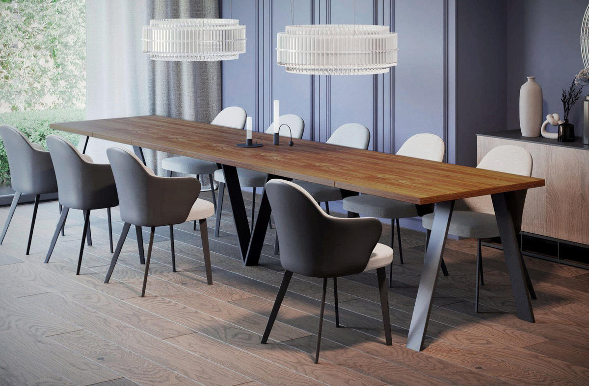 ESSTISCH XXL Lungo ausziehbar 130-405/90/75 cm - Eiche San Remo, Holzwerkstoff (130/90/75cm) - Endo-Moebel