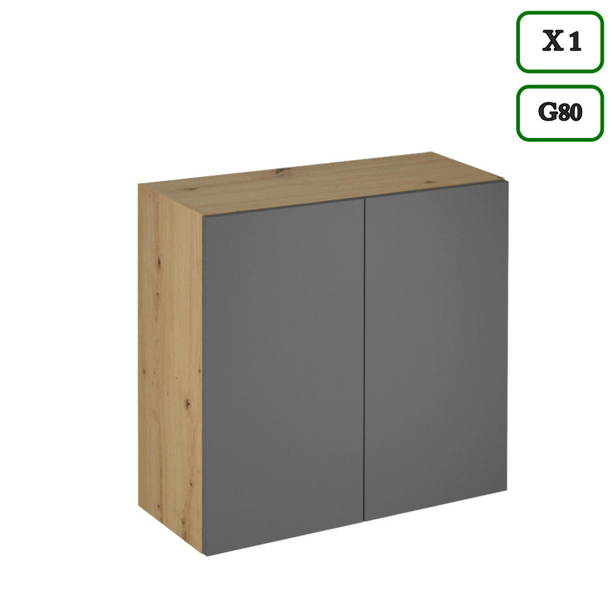 KÜCHENLEERBLOCK 280 cm - Langen K98-M280 - in Grau/Matt - Grau, Holz (280/212/60cm)