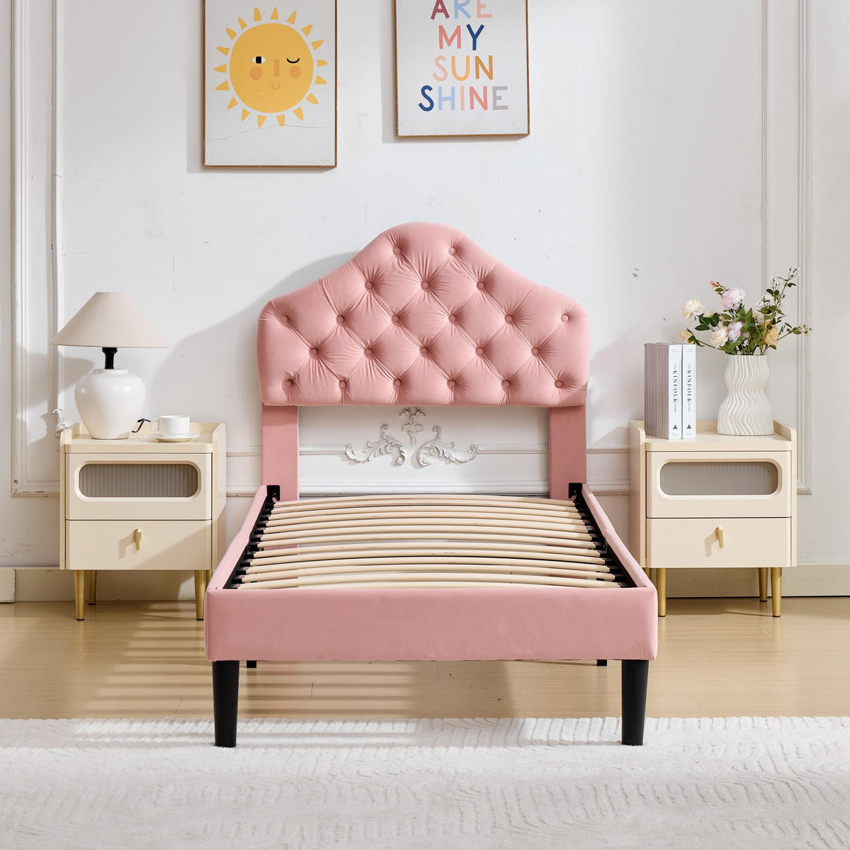 POLSTERBETT 90/200 cm Pink - Pink, Kunststoff