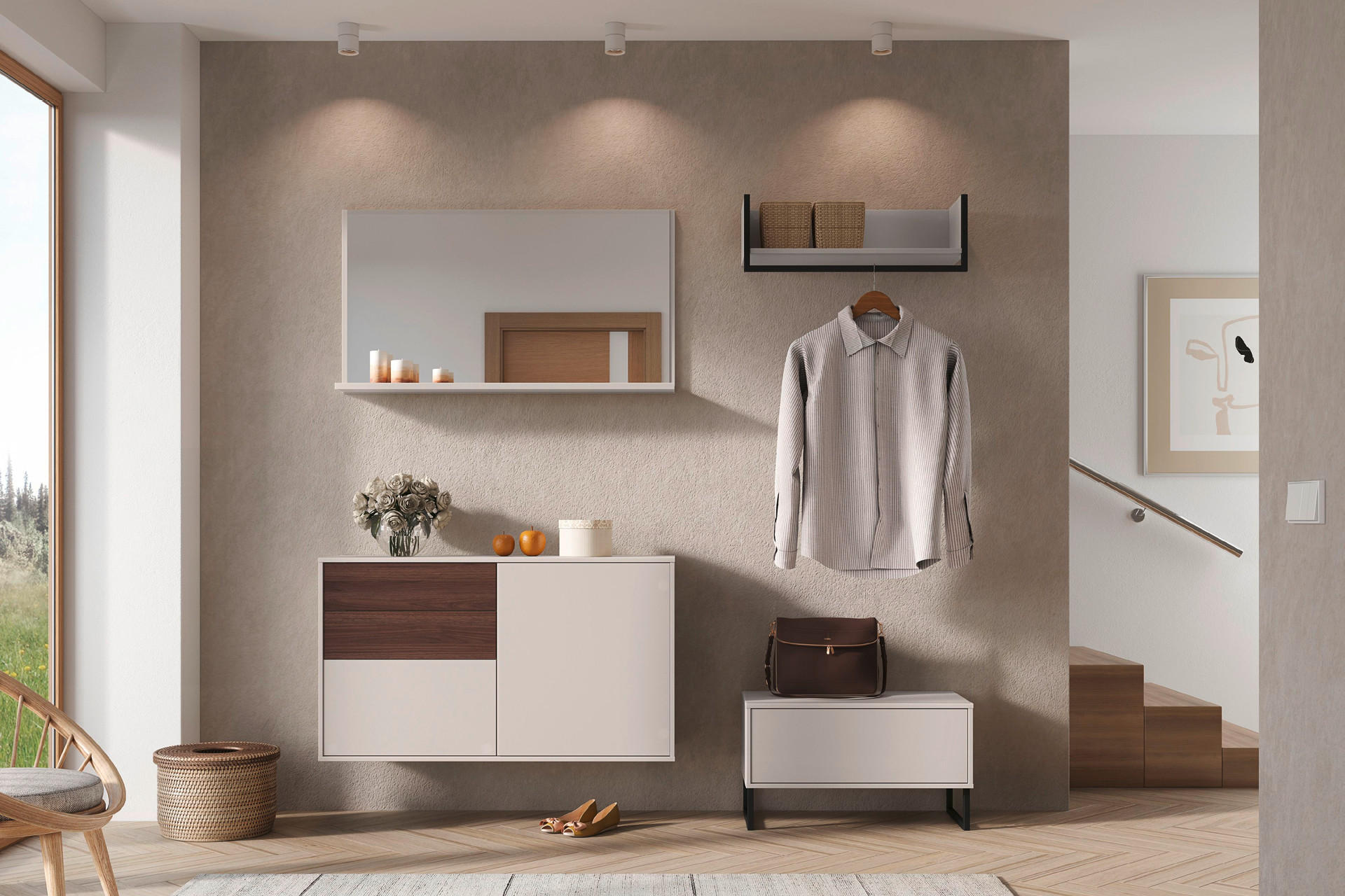 Ordnungskörbe in der Garderobe