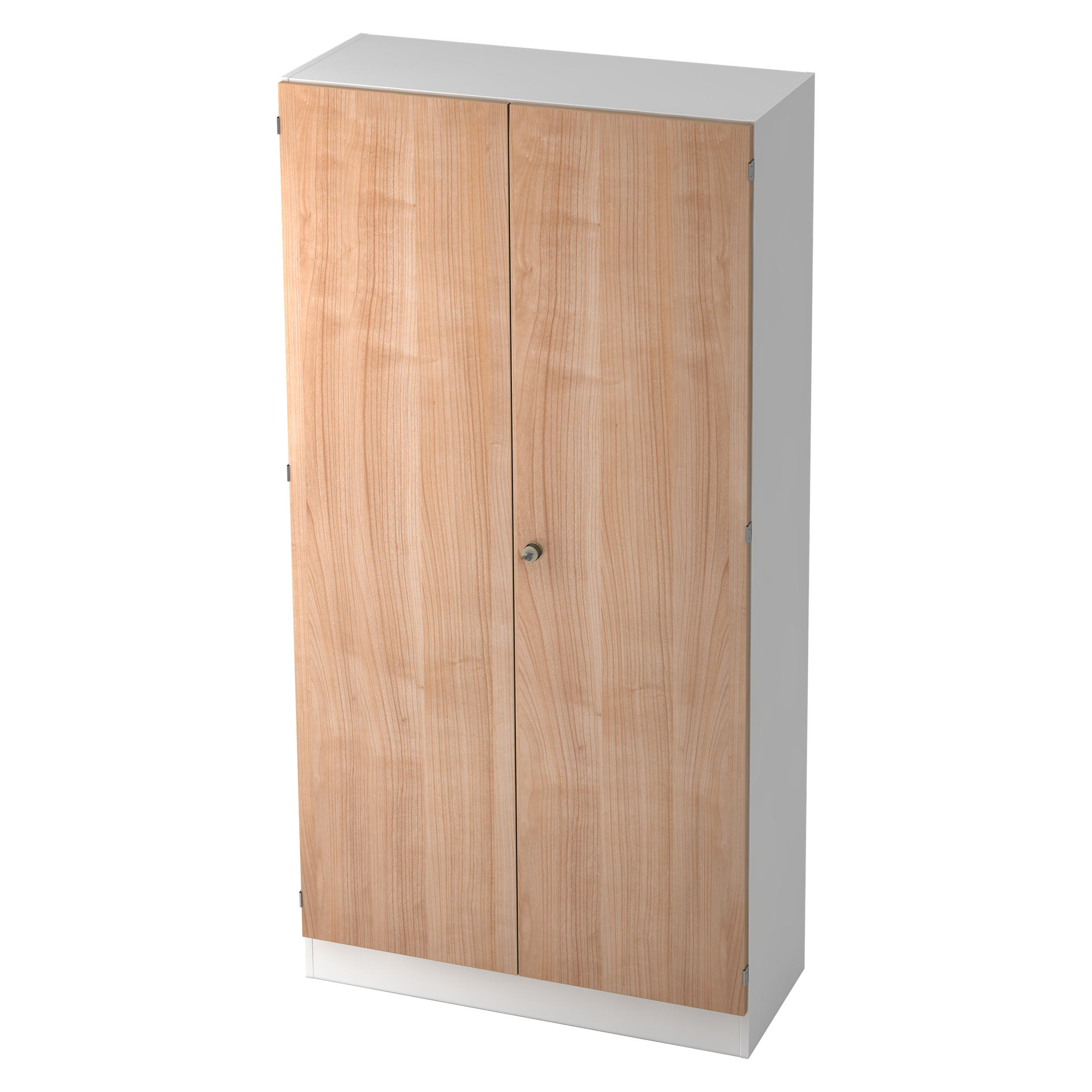 bümö Aktenschrank Weiß, Nussbaum 100x200.4x42 cm