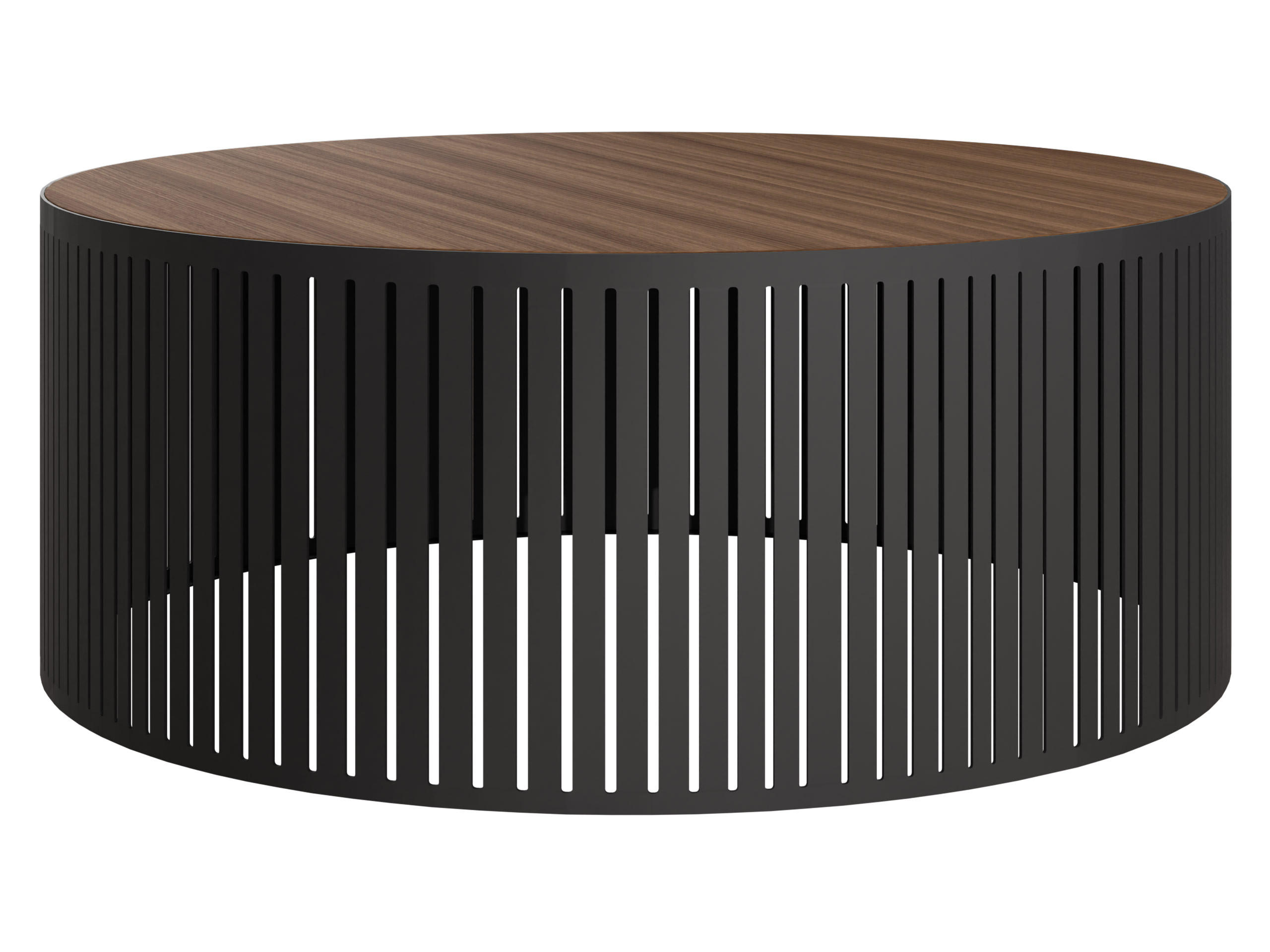 Mirjan24 Couchtisch Schwarz, Nussbaum 75x30x75 cm
