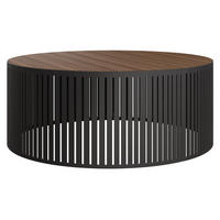 COUCHTISCH Velede - Nussbaumfarben/Schwarz, Holzwerkstoff/Metall (75/75/30cm) - MIRJAN24