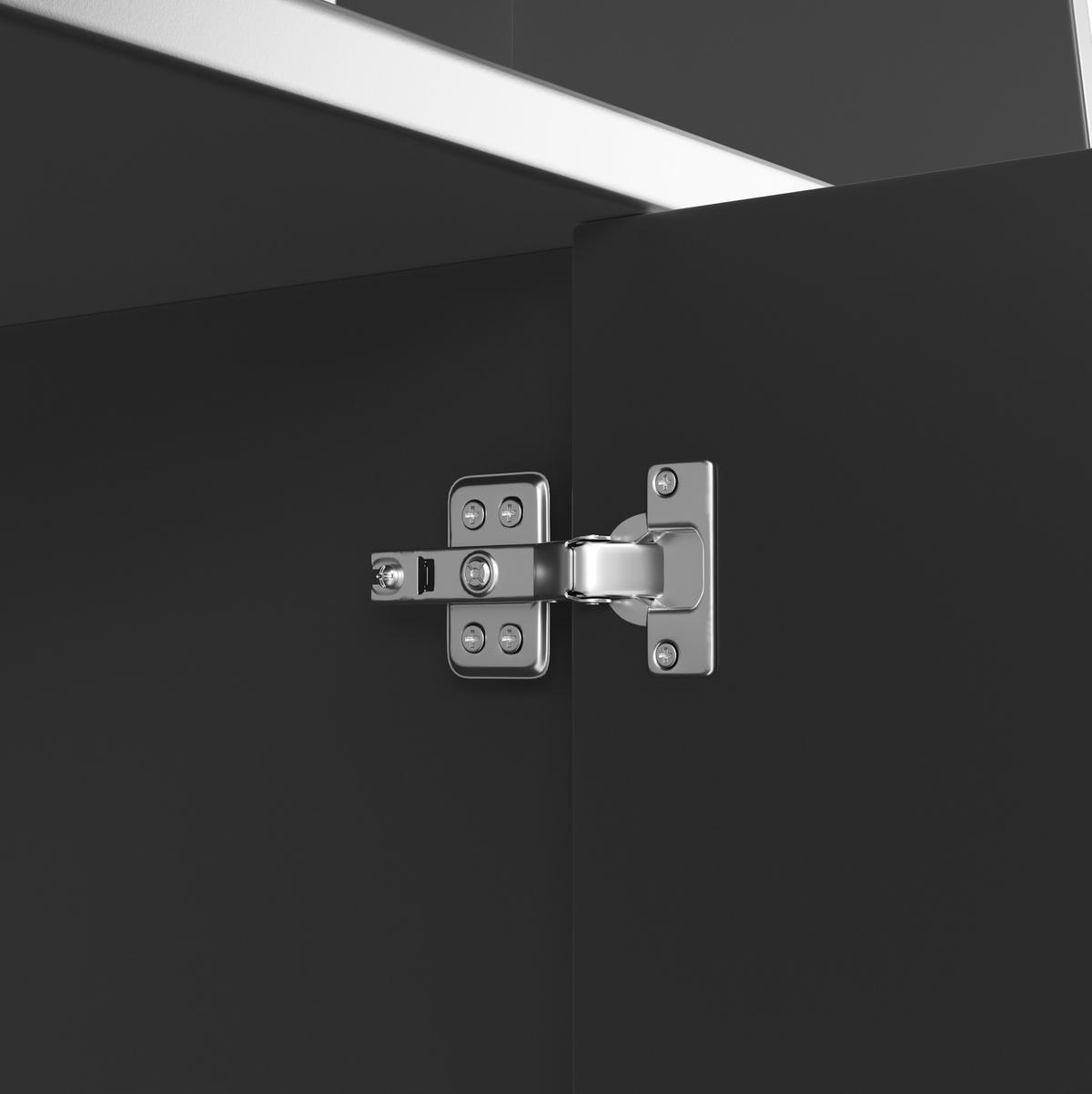 BUFFET 130/180/45 cm Schwarz aus MDF mit LED-Beleuchtung - Schwarz, Holzwerkstoff (45/180/130cm) - OKMYHOME