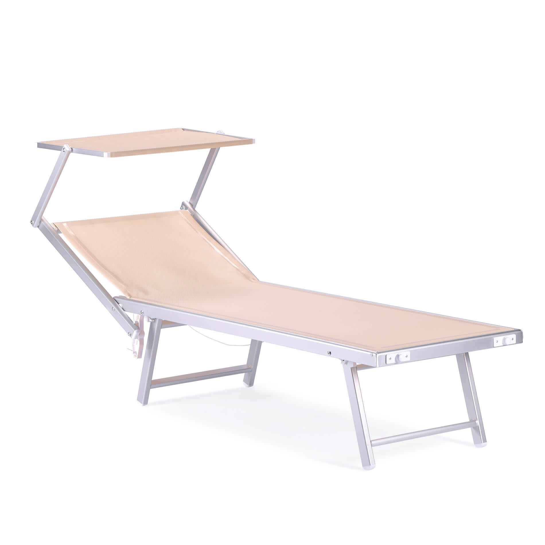 SONNENLIEGE Beige 186/61/38 cm - Beige, Metall (186/38/61cm) - Mobili Rebecca