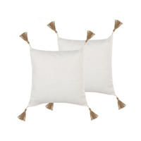 DEKOKISSEN 2er-Set Hellbeige 45/45 cm Azalea - Beige, Textil (45/45cm) - Beliani