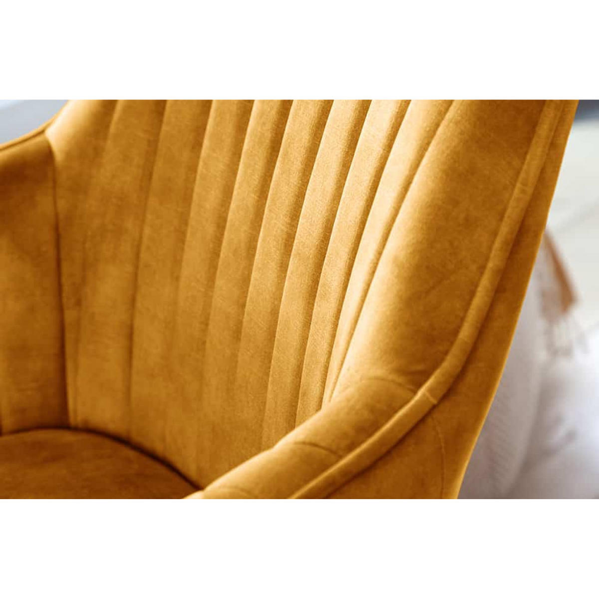 ARMLEHNSTUHL LIVORNO Samt Senfgelb - Gelb/Braun, Holz/Textil (62/84/62cm) - riess-ambiente