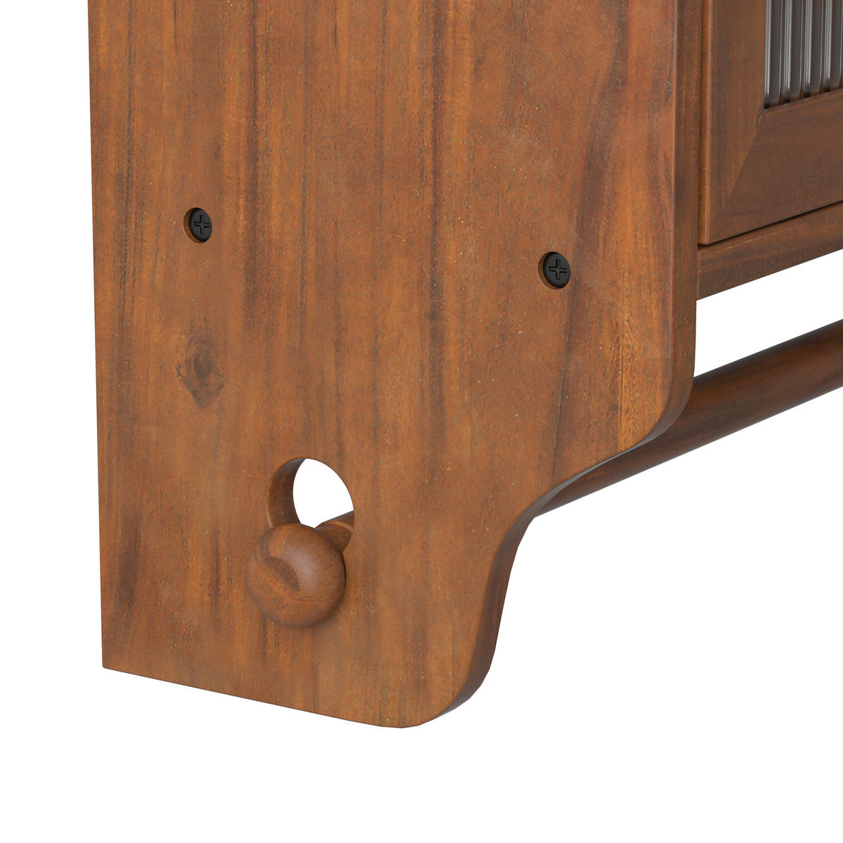 KÜCHENOBERSCHRANK 63x18x60cm in Braun aus Massivholz & Glas,wandmontiert - Braun, Holzwerkstoff (63/60/18cm) - Modfu