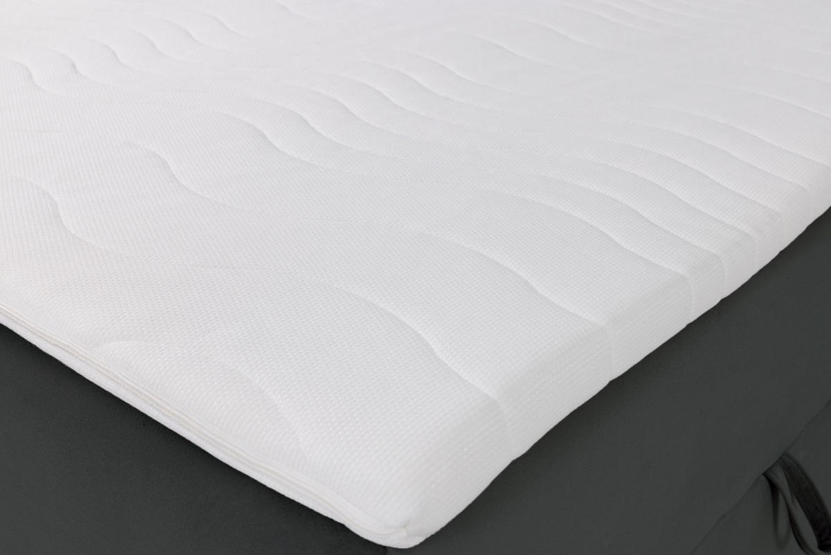 BOXBETT Daissy Dunkelgrau Samt 180x200 cm - Dunkelgrau, Textil (180/200cm) - Selsey