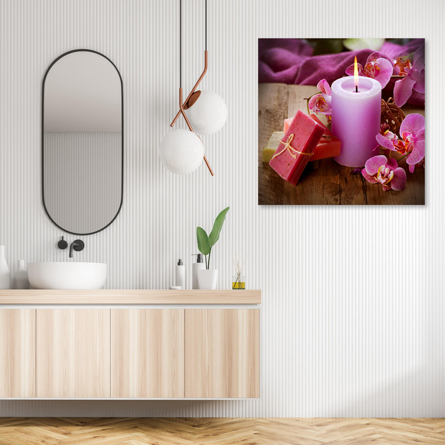 LEINWANDBILD, Abstraktionen - Violett 40x40cm - Lila, Textil (40/40cm) - Feeby