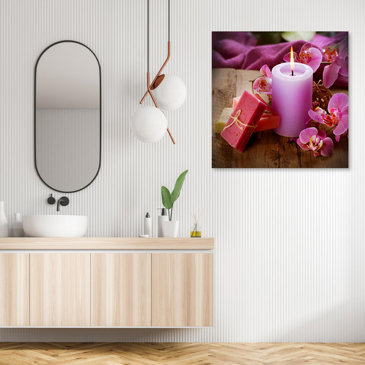 LEINWANDBILD, Abstraktionen - Violett 40x40cm - Lila, Textil (40/40cm) - Feeby