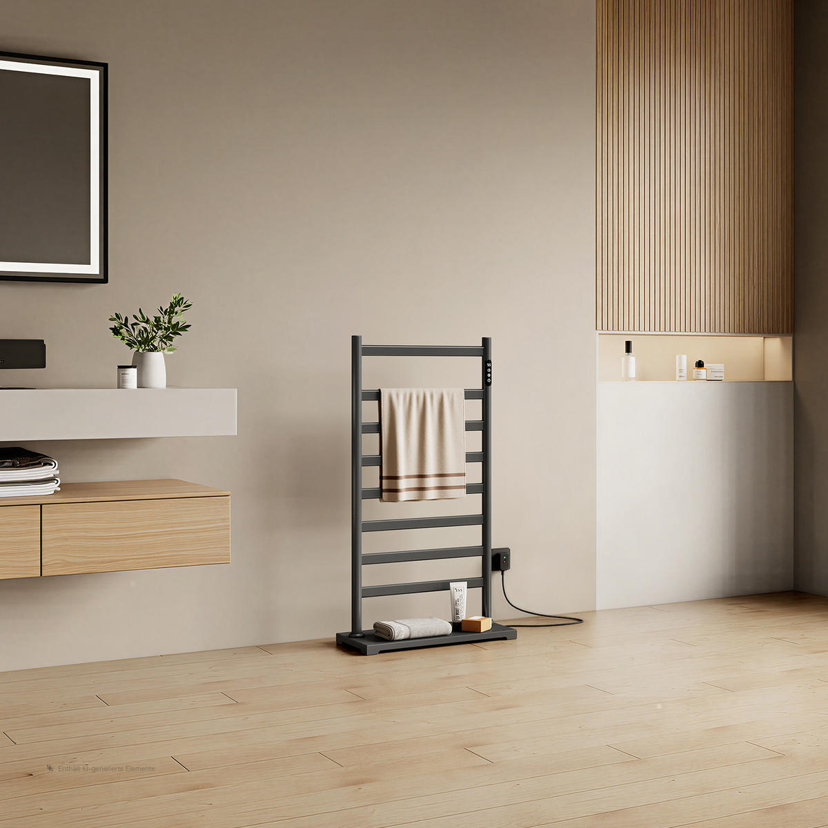 HANDTUCHHEIZKÖRPER elektrisch Standmodell Anthrazit 100/53/26 cm - Anthrazit, Metall (53/100/26cm) - EMKE