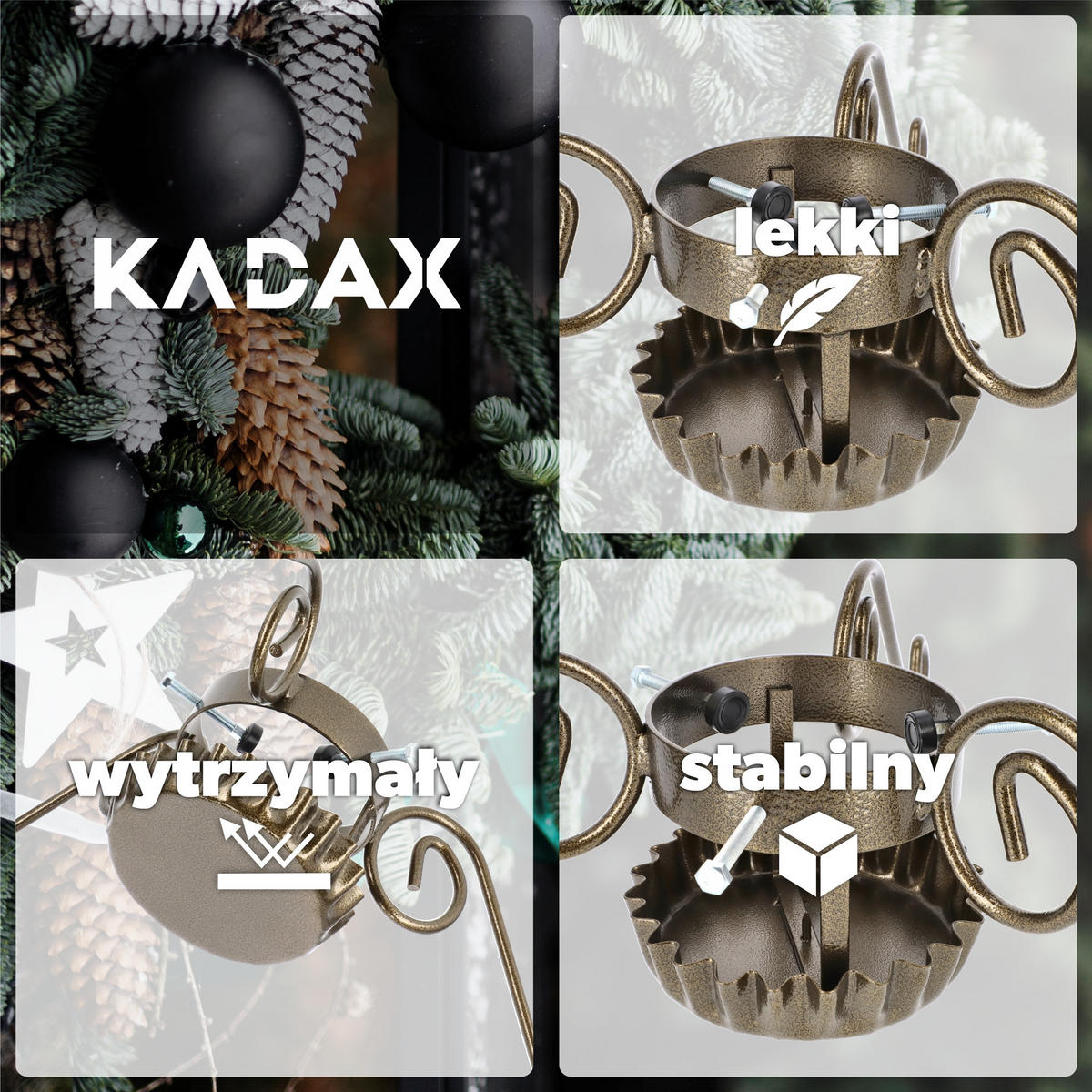 KADAX Weihnachtsbaumständer Weihnachtsbaumständer - Grün, Metall (18cm) - KADAX