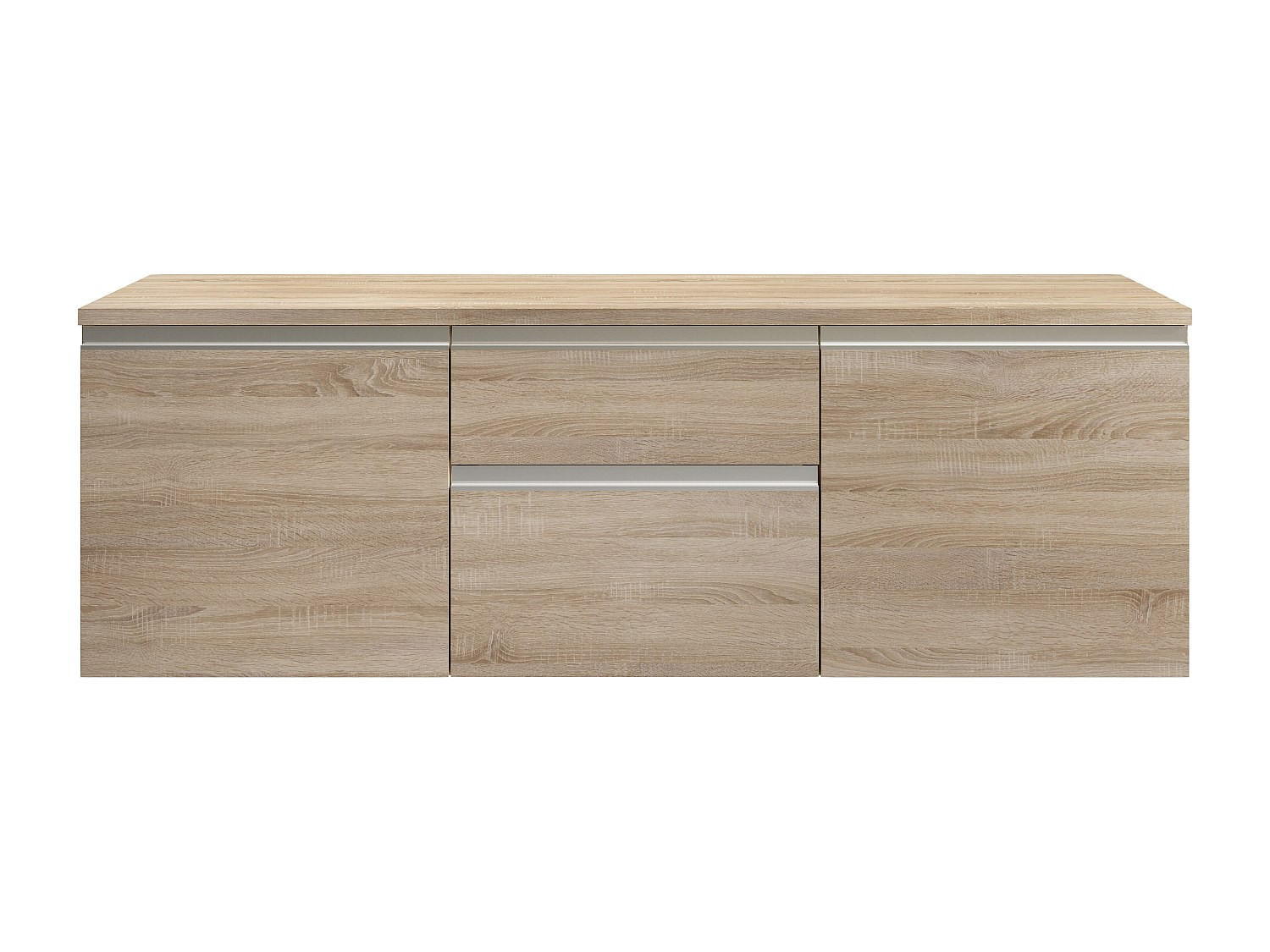 WASCHBECKENUNTERSCHRANK - 150 cm x 50 cm - Holz, Platte - Naturfarben Hell - JIMENA - Naturfarben, Holz (150/46/50cm) - Vente-Unique
