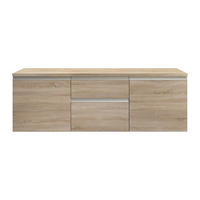 WASCHBECKENUNTERSCHRANK - 150 cm x 50 cm - Holz, Platte - Naturfarben Hell - JIMENA - Naturfarben, Holz (150/46/50cm) - Vente-Unique