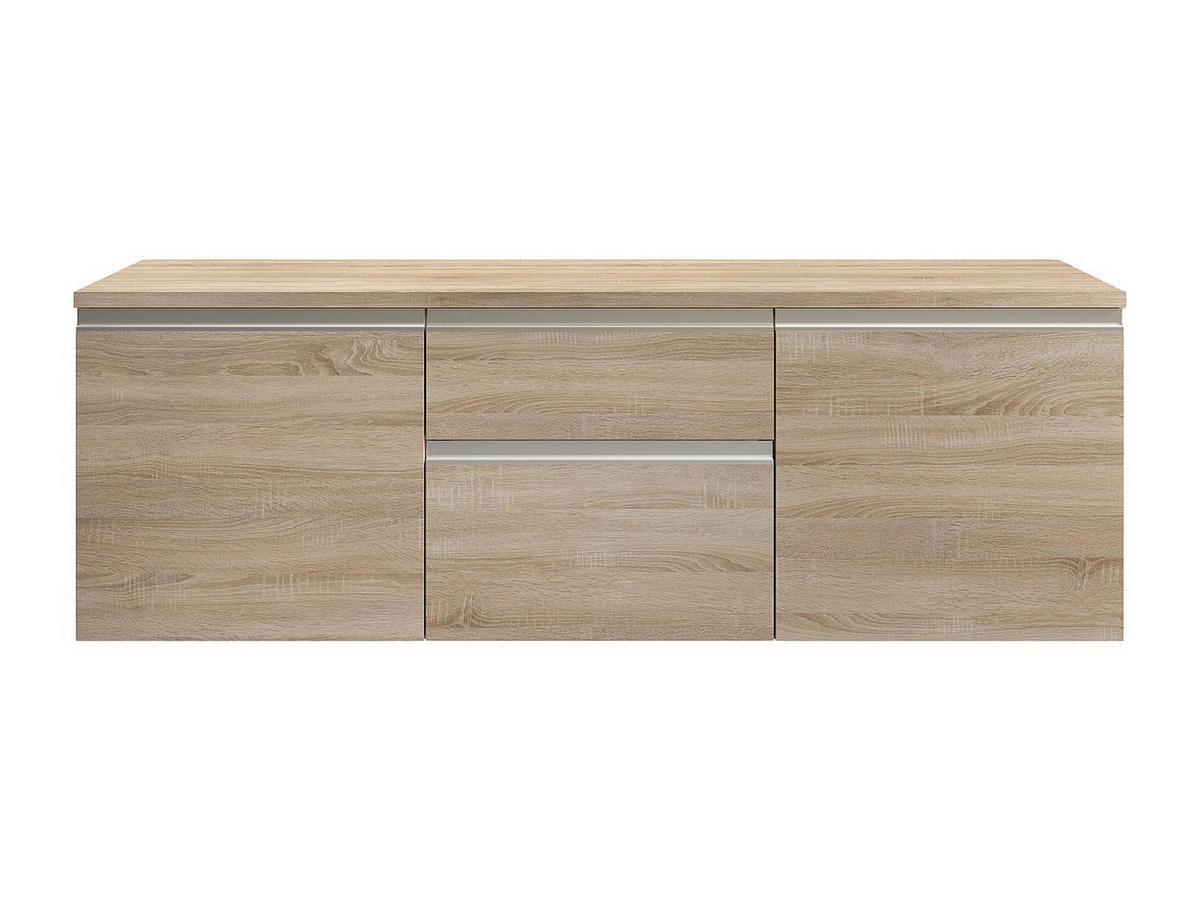 WASCHBECKENUNTERSCHRANK hängend - Holzfarben hell - 150 cm - JIMENA II - Naturfarben, Holz (150/46/50cm) - Vente-Unique