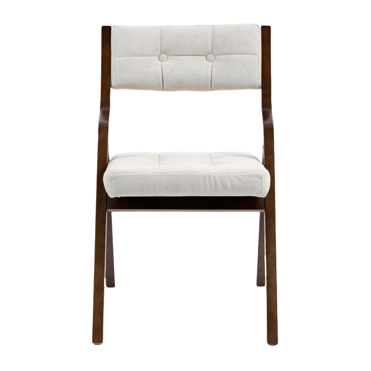 FALTSTUHL 2er-Set Creme mit gepolstertem Sitz und Rückenlehne - Creme, Holz (48/77/61cm) - MIVRAY
