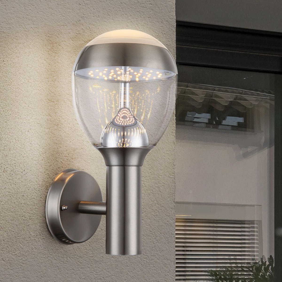 LED AUSSEN-WANDLEUCHTE Callisto Silber 2er Set - Silberfarben, Metall (17.3/31.7/17.3cm)