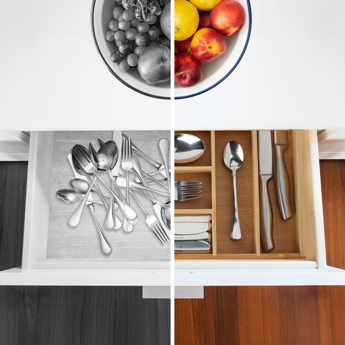 BESTECKKASTEN Bambus - Hellbraun, Holz (25.5/5/35.5cm) - Relaxdays