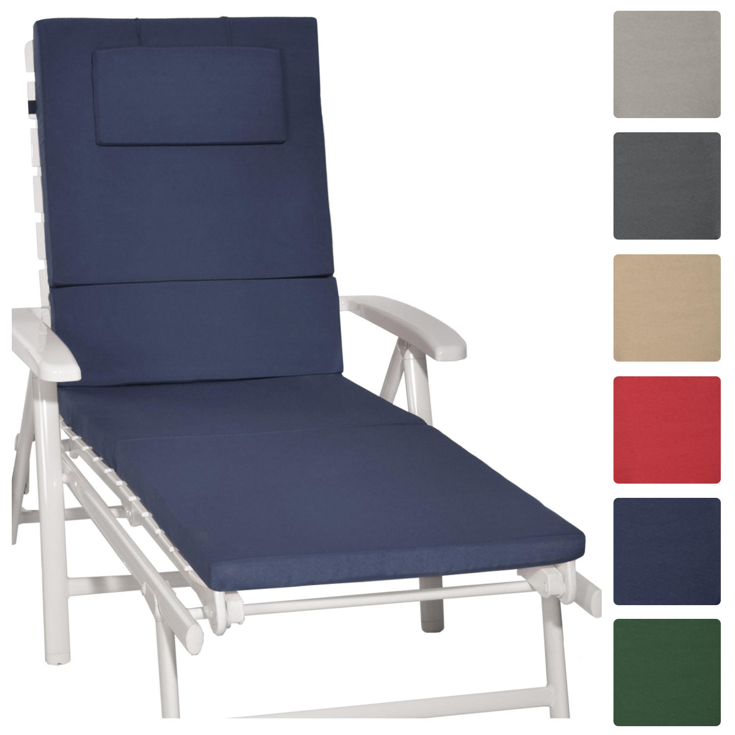 Beautissu Rollliegenauflage Dunkelblau 60x5x200 cm