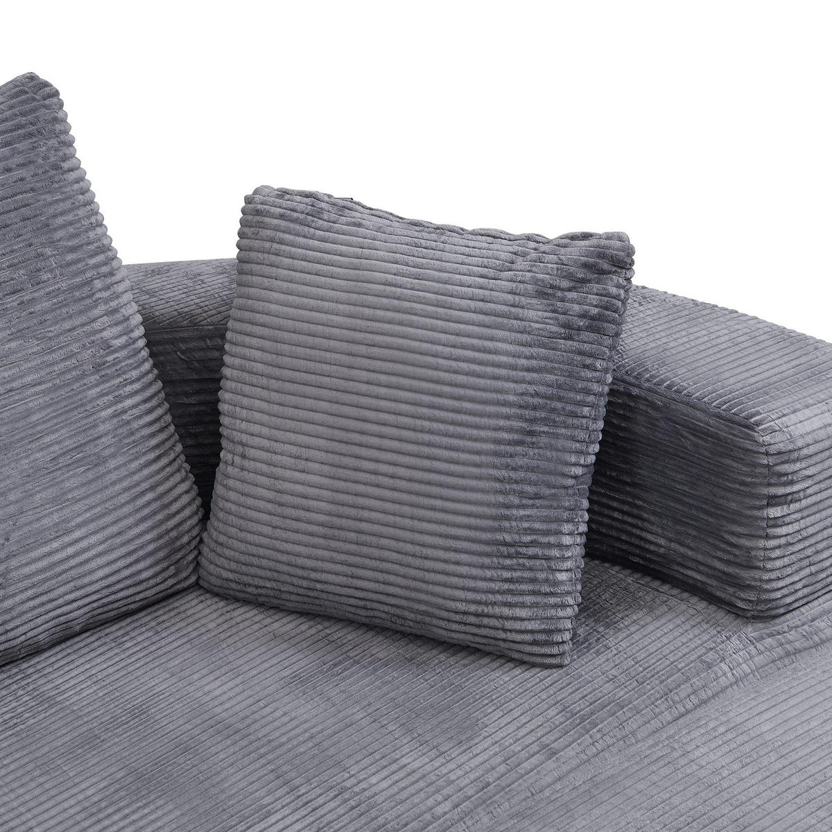 SCHLAFSOFA Loungesofa,Relaxsessel mit Schlaffunktion,klappbar,Cord,Grau - Grau, Textil (173/40/176cm) - LVHOM