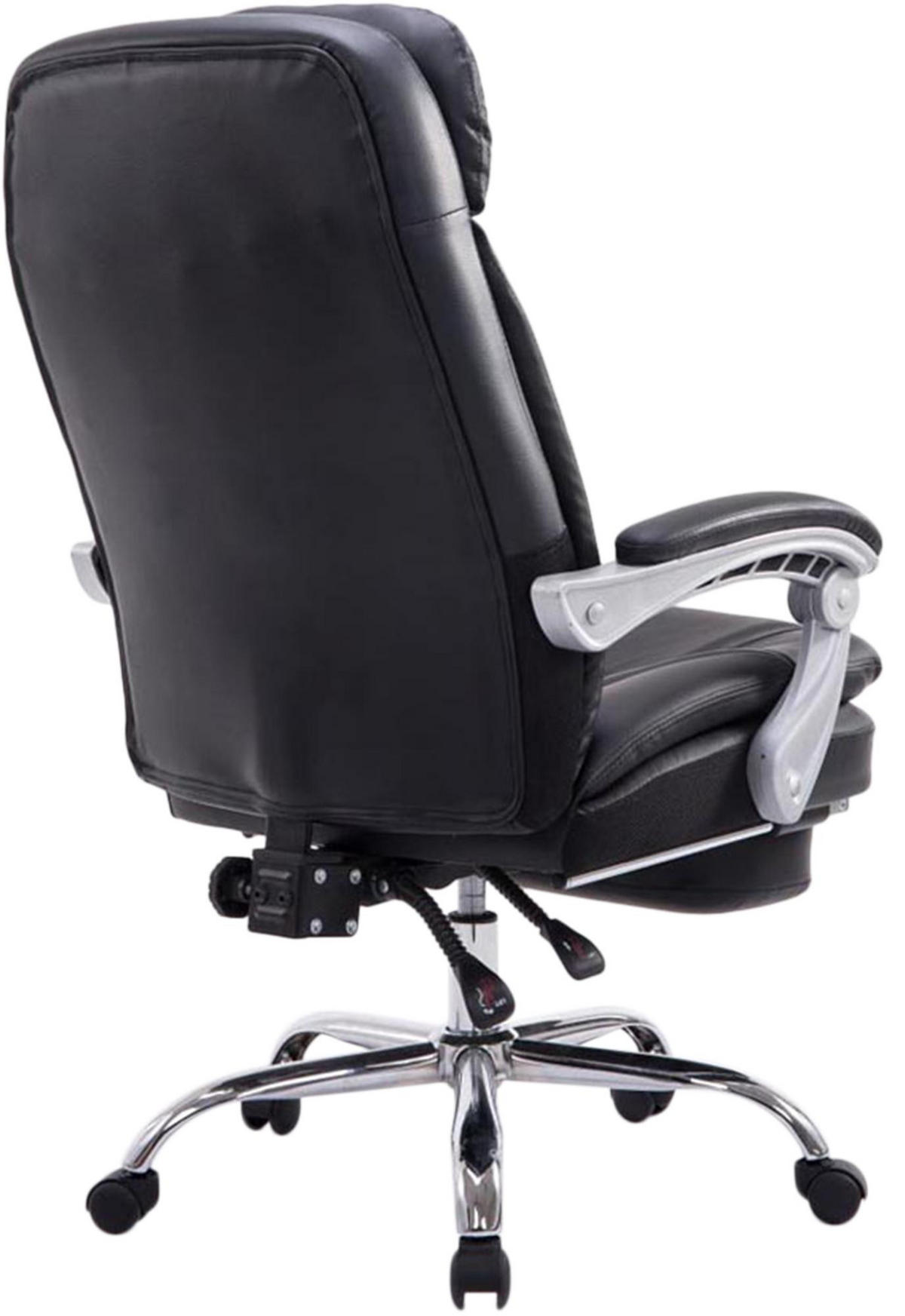 CHEFSESSEL Lederlook Schwarz - Chromfarben/Schwarz, Textil/Metall (67/112/67cm) - CLP