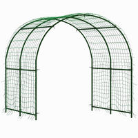 RANKHILFE Stahl Grün - Dunkelgrün, Metall (210/216/250cm) - Outsunny