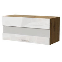 KLAPPHÄNGESCHRANK Essen W4BS/80/LAM Weiß Hochglanz / Eiche Artisan Matt 80 / 32,5 / 36cm - Weiß Hochglanz/Eiche Artisan, Holz/Holzwerkstoff (80/36/32.5cm) - Feldmann-Wohnen