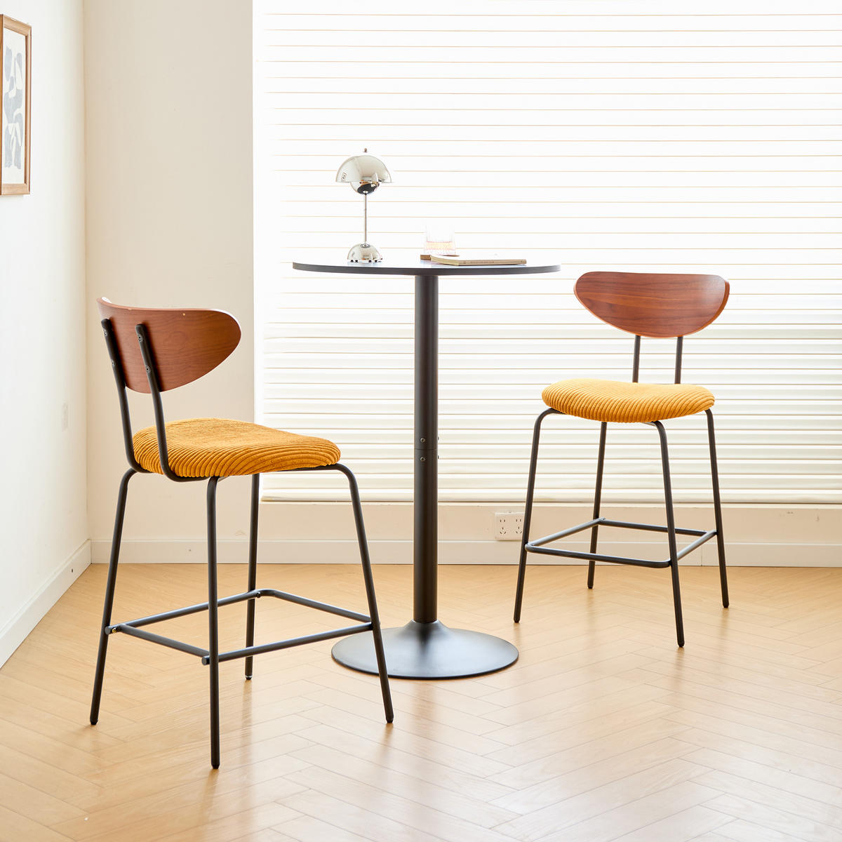 BARHOCKER 2er-Set Stoff Gelb - Gelb, Textil (50/94/59cm) - Nordlys