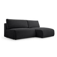 ECKSOFA mit Schlaffunktion Greste, Schwarz - Schwarz, Textil (150/223cm) - Meblito