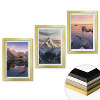 WANDBILDER 3er Set - 20x30 cm Goldrahmen - Berglandschaften im Hintergrund - Goldfarben, Kunststoff (20/30cm) - ArtPrintCave