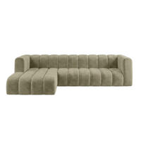 ECKSOFA Modulares In L-Form, Velvet-Stoff Riviera, Beige, Links, GRAND 318 cm - Beige, Holz (318/179cm) - Kaiser Möbel
